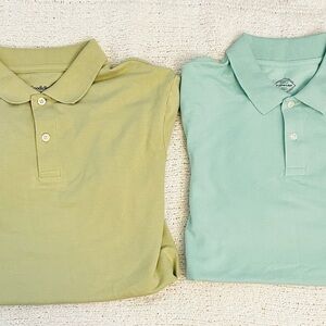 Set of Two Polo Shirts in Green and Light Blue
